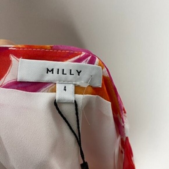 Milly Mira Paper Peony Print Skirt Mini Floral Womens 4 Ruffle Scrunched - Picture 4 of 8